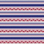 French Terry "Hjerte" Eigenproduktion - Blau/Rot